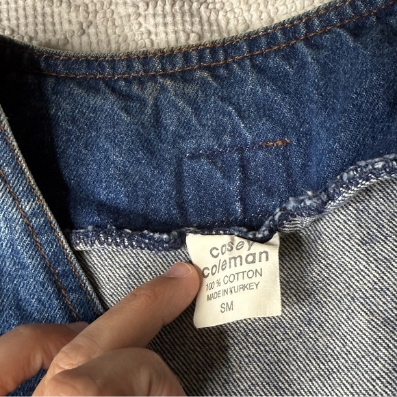 Vintage Jean Vest 80s Back Corset 'Casey Coleman' Label Embroidered Denim SM - Picture 5 of 8